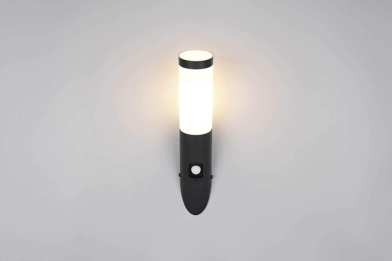 Aplica de perete pentru exterior cu senzor Trioto, TRIO, 7.5x17x39 cm, 25W, 1x E27, inox, negru mat/alb - imagine 7